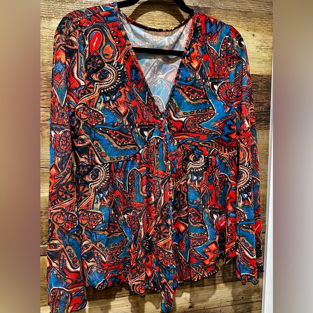 Verdusa Chic Floral Mesh Blouse NWT - L